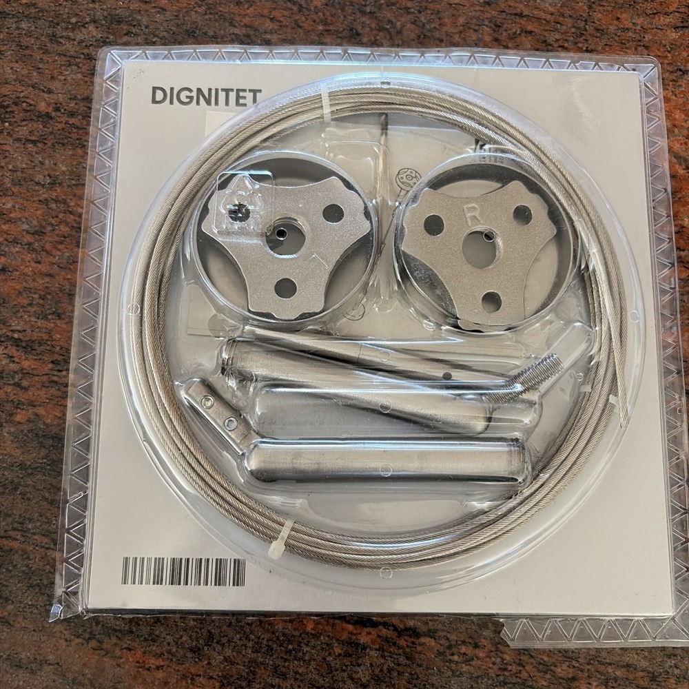 IKEA Dignitet Curtain Wire Set Stainless Steel 197" New 600.752.95